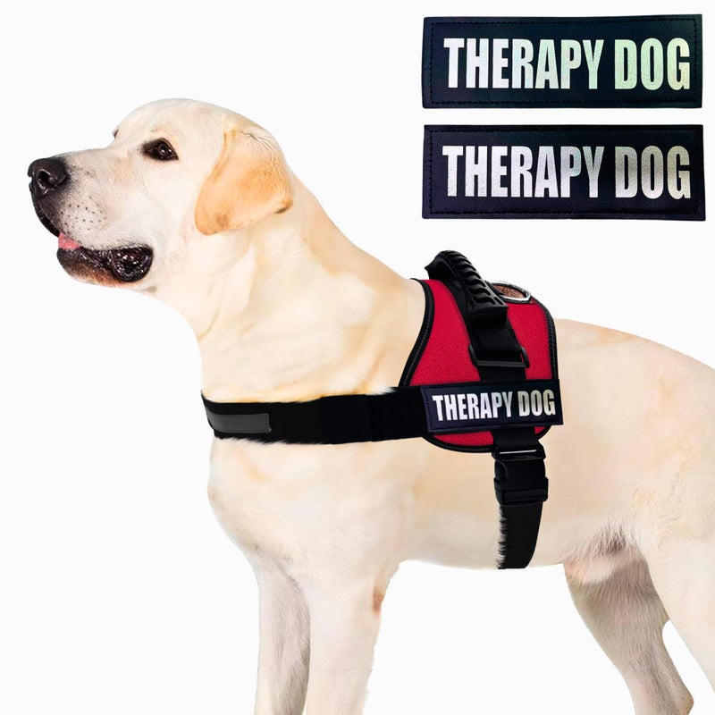 Albcorp Reflective Therapy Dog Vest Harness, Woven Nylon, Adjustable Service Animal Jacket, with 2 Hook and Loop Therapy Dog Removable Patches. Red, Extra Small - Image 5